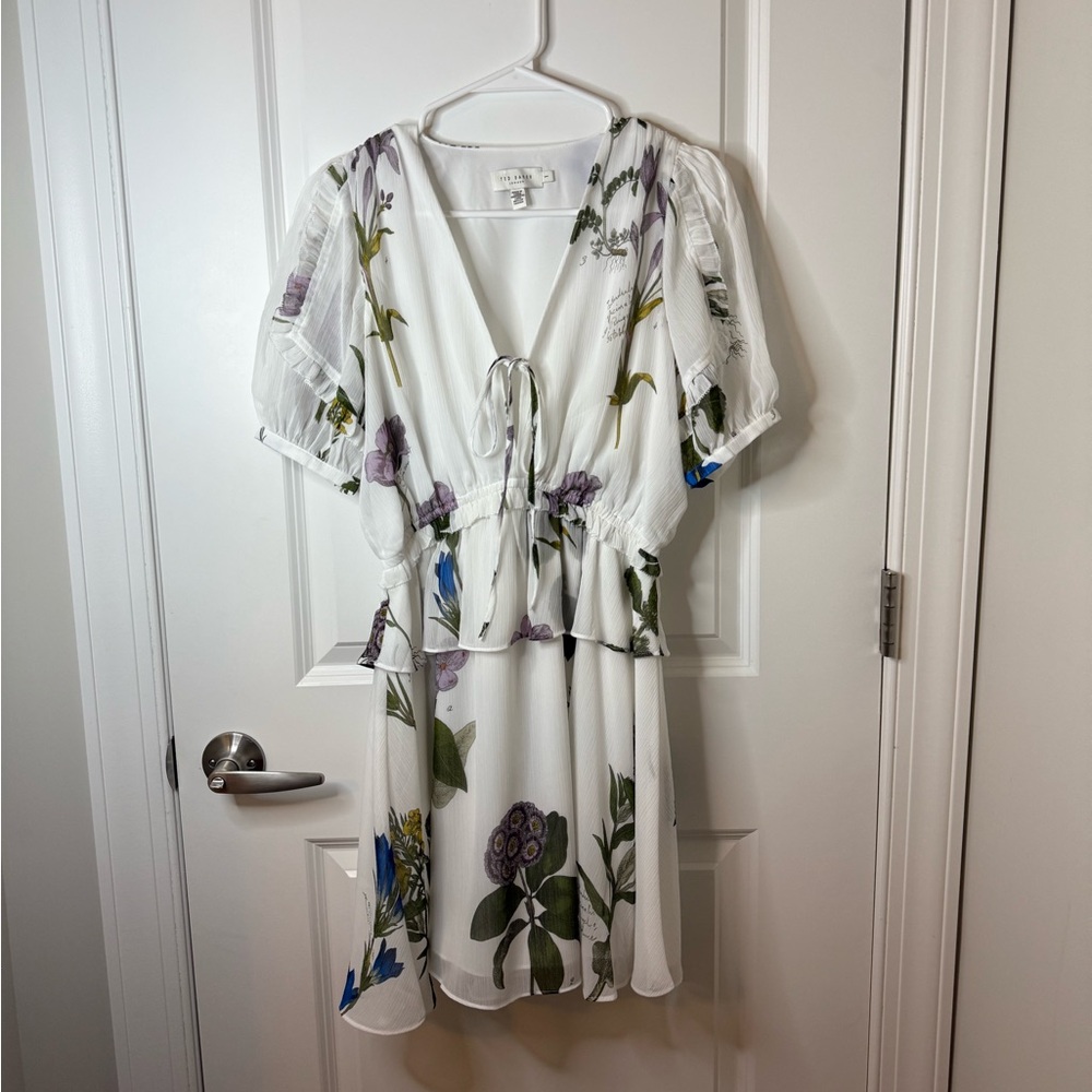 Ted Baker Jaliyaa White Floral Mini Dress - Picture 5 of 11